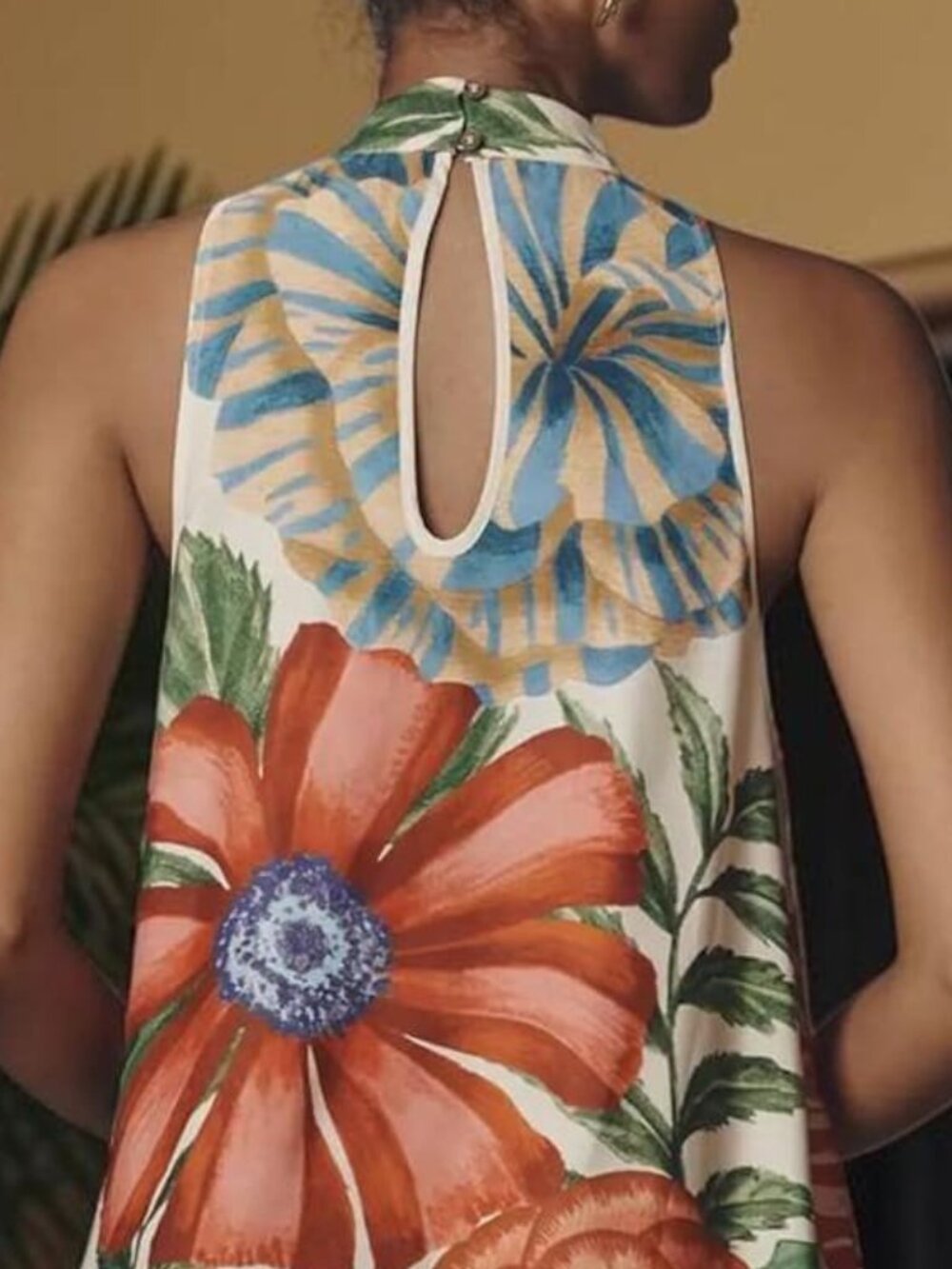 Farm Rio Anthropologie Halterneck Maxi Dress With Tropical Print - XLarge NWT - Picture 8 of 9